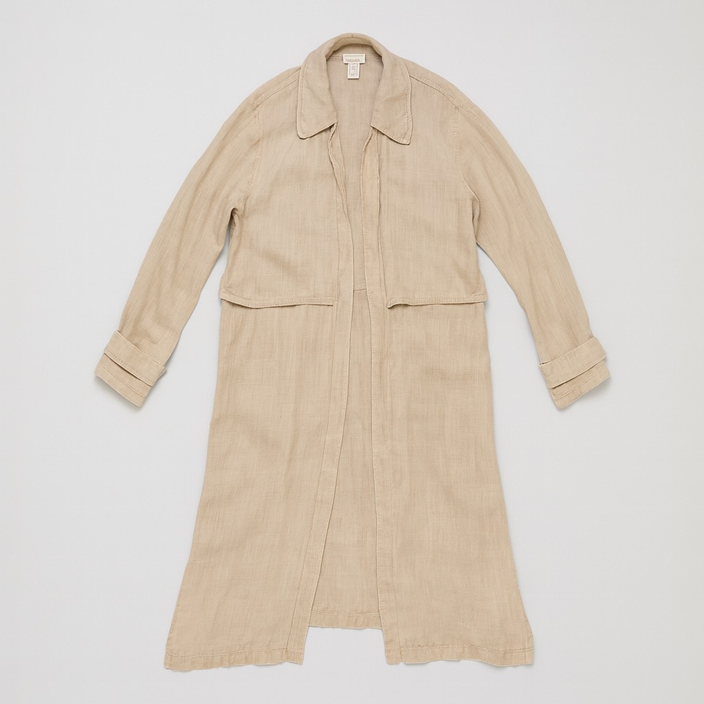 πΎ Artisan NY Linenβ Minimalist Duster Jacket β Womenβs Size Medium - Picture 3 of 6